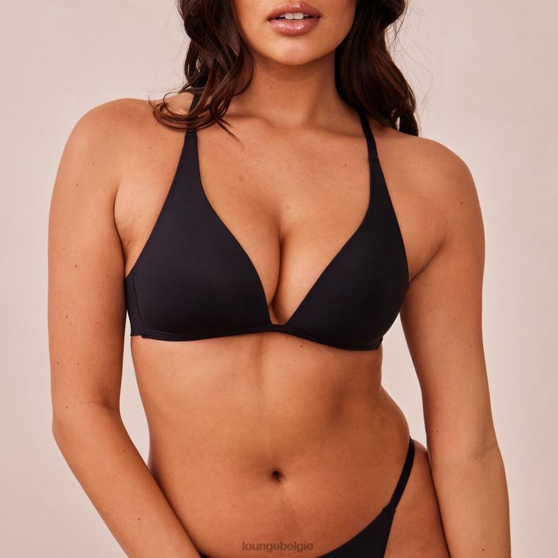 lichte set met diepuitgesneden T-shirt-bh en string/slip zonder beugel vrouwen zwart Lounge ondergoed 008ZJ226 - Image 18