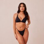 lichte set met diepuitgesneden T-shirt-bh en string/slip zonder beugel vrouwen zwart Lounge ondergoed 008ZJ226 - Image 20