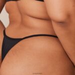 lichte set met diepuitgesneden T-shirt-bh en string/slip zonder beugel vrouwen zwart Lounge ondergoed 008ZJ226 - Image 4
