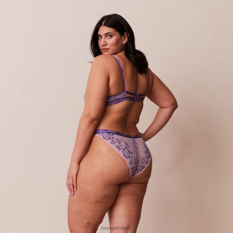 luxe balconette bh & string/slip set vrouwen paars Lounge ondergoed 008ZJ18 - Image 12
