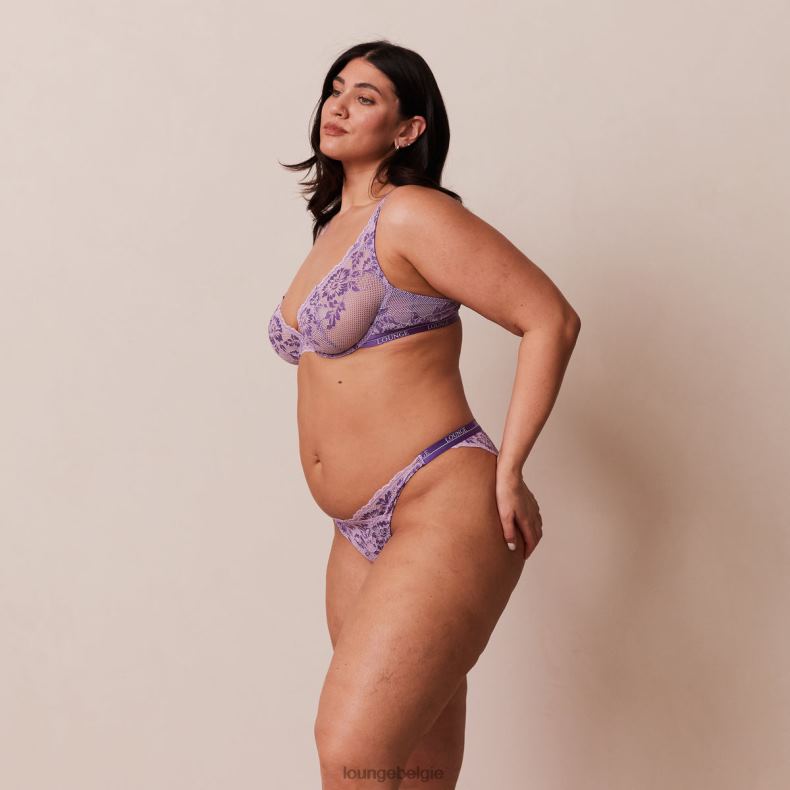 luxe balconette bh & string/slip set vrouwen paars Lounge ondergoed 008ZJ18 - Image 16