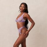 luxe balconette bh & string/slip set vrouwen paars Lounge ondergoed 008ZJ18 - Image 19