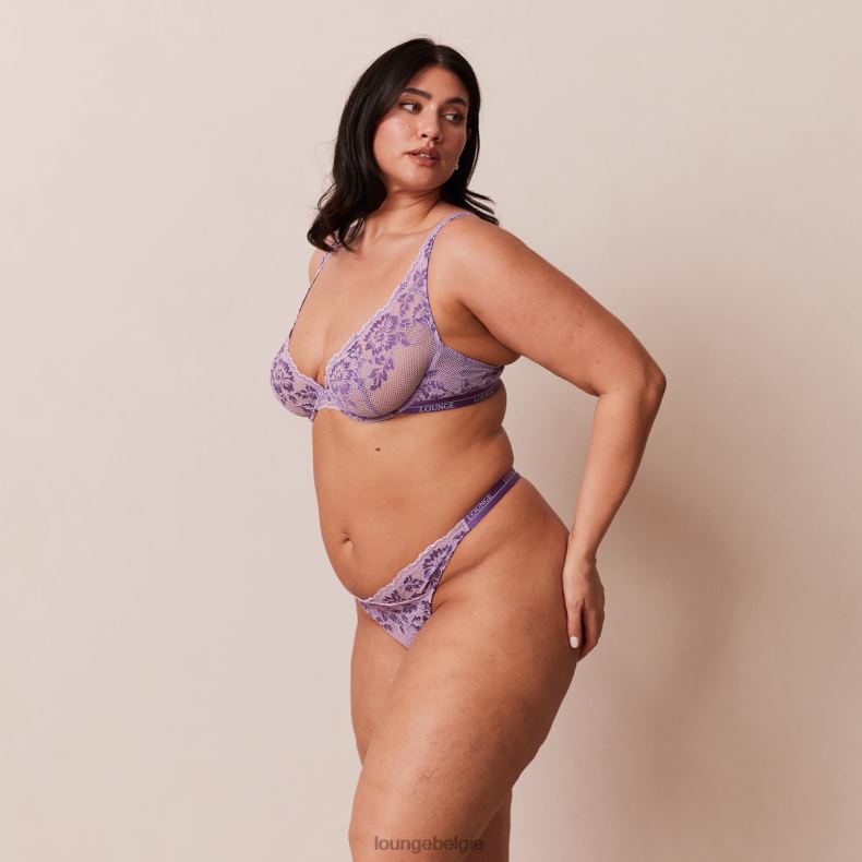 luxe balconette bh & string/slip set vrouwen paars Lounge ondergoed 008ZJ18 - Image 3