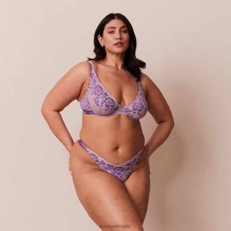 luxe balconette bh & string/slip set vrouwen paars Lounge ondergoed 008ZJ18 - Image 21