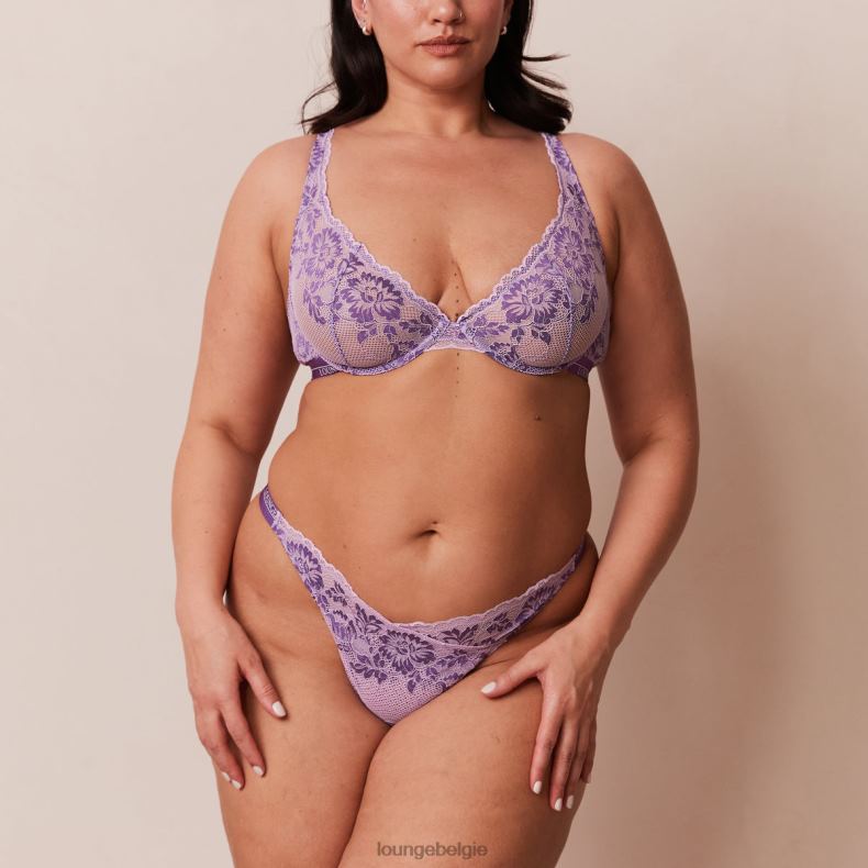 luxe balconette bh & string/slip set vrouwen paars Lounge ondergoed 008ZJ18 - Image 23