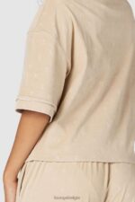 luxe pyjamashirt met reliëf vrouwen nerts Lounge kleding 008ZJ955 - Image 4