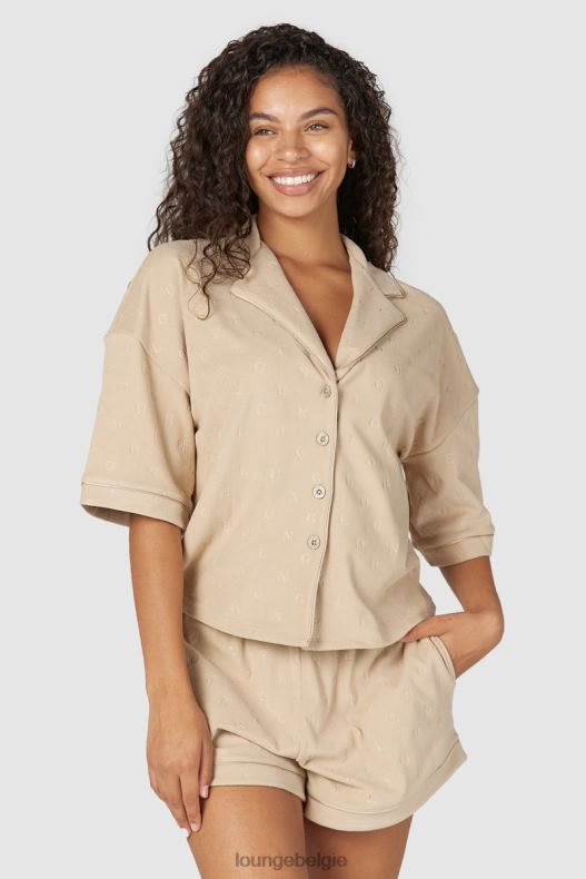 luxe_pyjamashirt_met_relief_vrouwen_nerts_lounge_kleding_008zj955.jpg luxe pyjamashirt met reliëf vrouwen nerts Lounge kleding 008ZJ955 - Image 1