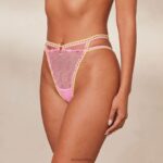 madeliefje geborduurde slip vrouwen roze Lounge ondergoed 008ZJ281 - Image 4