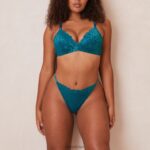 magische kanten bh en string set vrouwen turkoois Lounge ondergoed 008ZJ210 - Image 11