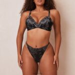 magische kanten bh en string set vrouwen zwart Lounge ondergoed 008ZJ201