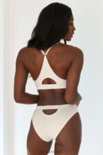 naadloze bh & string/slip set vrouwen havermout Lounge ondergoed 008ZJ191 - Image 7