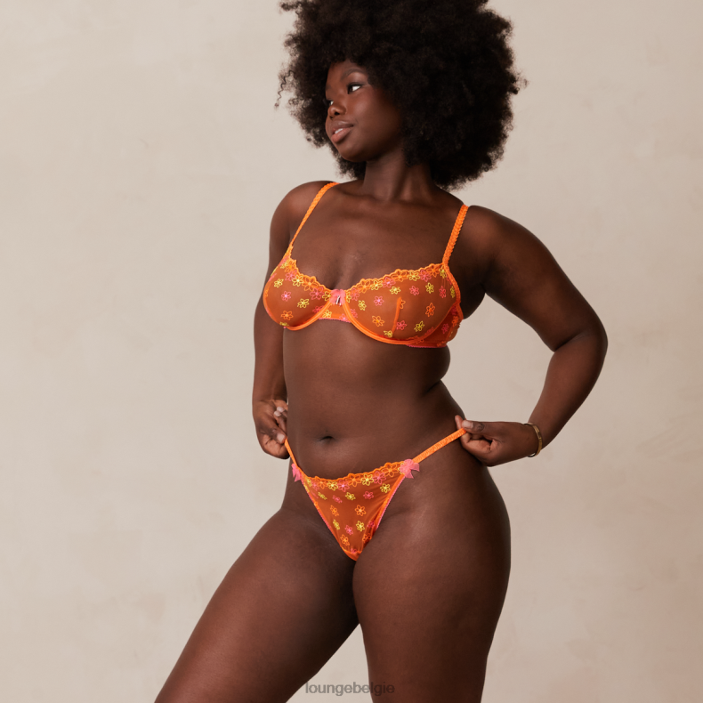 Neon balconette bh en g-string set vrouwen oranje Lounge ondergoed 008ZJ106 - Image 2