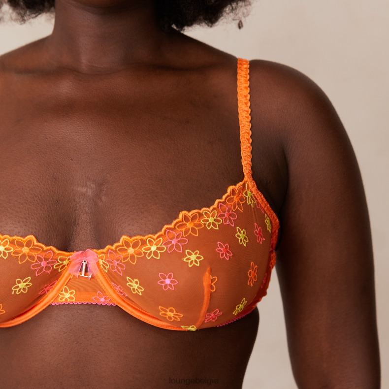Neon balconette bh en g-string set vrouwen oranje Lounge ondergoed 008ZJ106 - Image 3