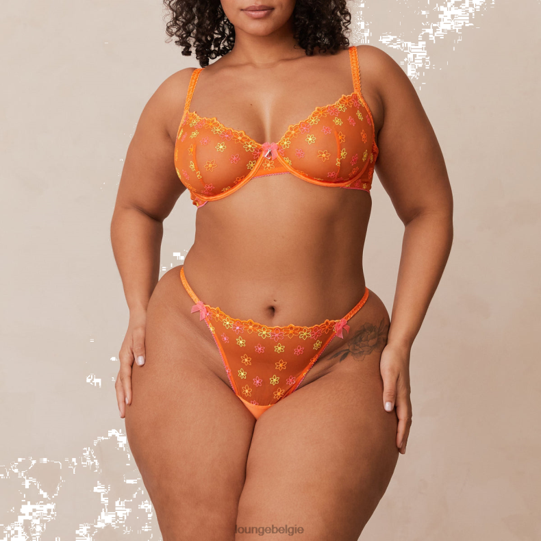 Neon balconette bh en g-string set vrouwen oranje Lounge ondergoed 008ZJ106 - Image 1