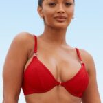 New Yorkse bikinitop met textuur vrouwen rood Lounge badkleding 008ZJ980
