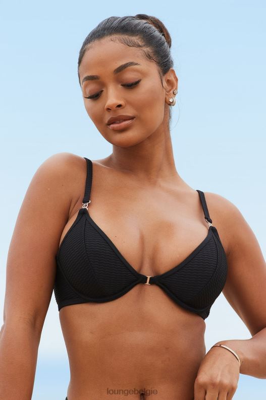 New Yorkse bikinitop met textuur vrouwen zwart Lounge badkleding 008ZJ982 - Image 1
