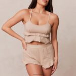 pyjamabroek met ruches vrouwen nerts Lounge kleding 008ZJ921 - Image 3