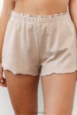pyjamabroek met ruches vrouwen nerts Lounge kleding 008ZJ925