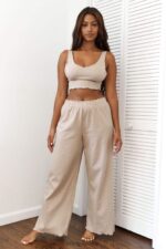Pyjamabroek met ruches vrouwen nerts Lounge kleding 008ZJ942 - Image 8