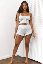 pyjamabroek met ruches vrouwen vorst Lounge kleding 008ZJ917 - Image 4