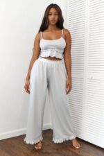 pyjamabroek met ruches vrouwen vorst Lounge kleding 008ZJ941 - Image 4
