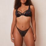 Rose balconnet bh en string set vrouwen zwart Lounge ondergoed 008ZJ102 - Image 15