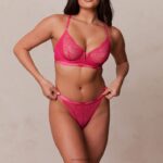 royal balconnet bh & string set vrouwen felroze Lounge ondergoed 008ZJ56 - Image 5
