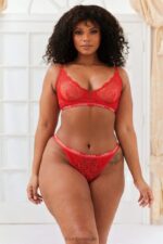 royal balconnet bh & string set vrouwen rood Lounge ondergoed 008ZJ65