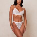 royal balconnet bh & string set vrouwen wit Lounge ondergoed 008ZJ63 - Image 5