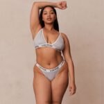 Set van bamboe triangelbeha en string/slip vrouwen grijs Lounge ondergoed 008ZJ202 - Image 12