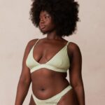 Set van bamboe triangelbeha en string/slip vrouwen olijf Lounge ondergoed 008ZJ173 - Image 13