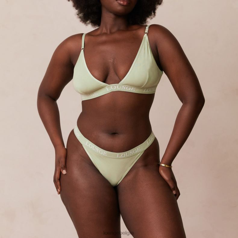 Set van bamboe triangelbeha en string/slip vrouwen olijf Lounge ondergoed 008ZJ173 - Image 14