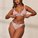 Set van bamboe triangelbeha en string/slip vrouwen roze Lounge ondergoed 008ZJ172 - Image 11