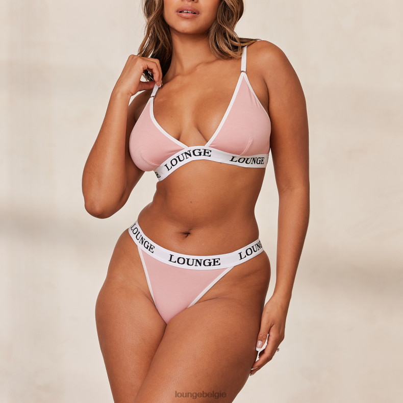 Set van bamboe triangelbeha en string/slip vrouwen roze Lounge ondergoed 008ZJ172 - Image 5
