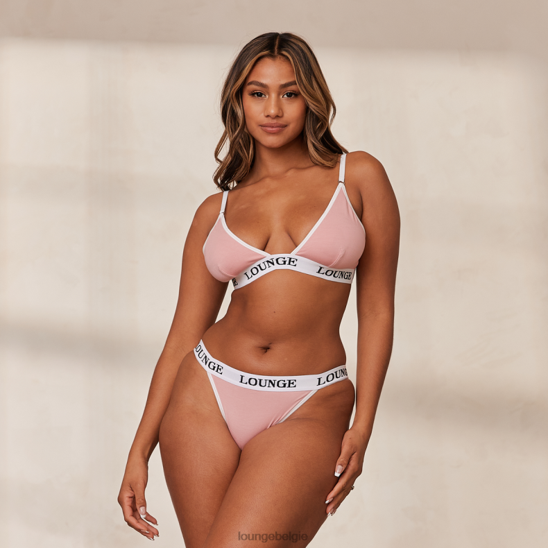 Set van bamboe triangelbeha en string/slip vrouwen roze Lounge ondergoed 008ZJ172 - Image 9