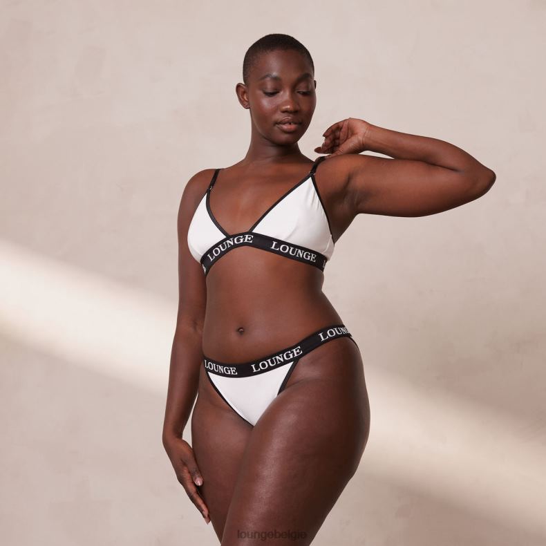Set van bamboe triangelbeha en string/slip vrouwen wit Lounge ondergoed 008ZJ199 - Image 16