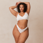 Set van geribbelde triangelbeha en string/slip vrouwen wit Lounge ondergoed 008ZJ236 - Image 3
