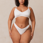 Set van geribbelde triangelbeha en string/slip vrouwen wit Lounge ondergoed 008ZJ236 - Image 10