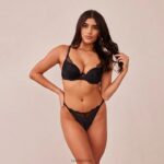 Set van gewatteerde kanten balconette-bh en g-string/slip vrouwen zwart Lounge ondergoed 008ZJ161 - Image 11