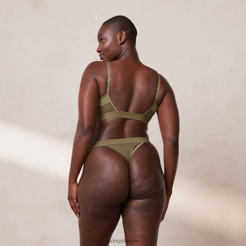 Set van mesh bh en string/slip vrouwen khaki Lounge ondergoed 008ZJ186 - Image 2