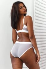 Set van mesh bh en string/slip vrouwen wit Lounge ondergoed 008ZJ185 - Image 14
