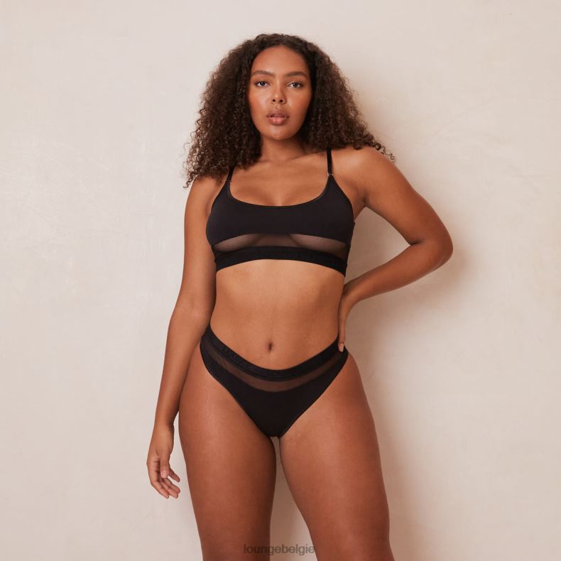 Set van mesh bh en string/slip vrouwen zwart Lounge ondergoed 008ZJ183 - Image 7