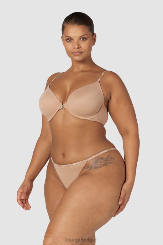 Set van T-shirt-bh en string/slip met gladde sluiting aan de voorkant vrouwen Honing Lounge ondergoed 008ZJ148 - Image 3