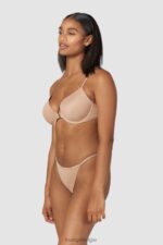 Set van T-shirt-bh en string/slip met gladde sluiting aan de voorkant vrouwen Honing Lounge ondergoed 008ZJ148 - Image 7