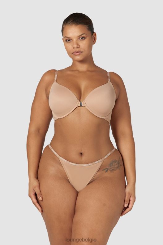 Set van T-shirt-bh en string/slip met gladde sluiting aan de voorkant vrouwen Honing Lounge ondergoed 008ZJ148 - Image 1