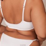 Set van T-shirt-bh en string/slip met gladde sluiting aan de voorkant vrouwen wit Lounge ondergoed 008ZJ164 - Image 6