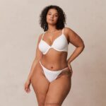 Set van T-shirt-bh en string/slip met gladde sluiting aan de voorkant vrouwen wit Lounge ondergoed 008ZJ164 - Image 9