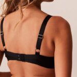 Set van T-shirtbeha en string/slip van gladde mesh vrouwen zwart Lounge ondergoed 008ZJ128 - Image 16