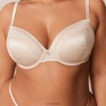Set van zachte satijnen T-shirt-bh en string/slip vrouwen latte Lounge ondergoed 008ZJ143 - Image 20