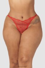 slinky slipje met open achterkant vrouwen rood Lounge ondergoed 008ZJ254 - Image 4